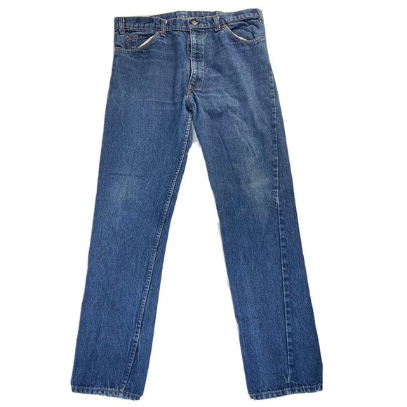 Vintage Levis 515 Bootcut Flare Leg Orange Tab Denim Blue Jeans USA